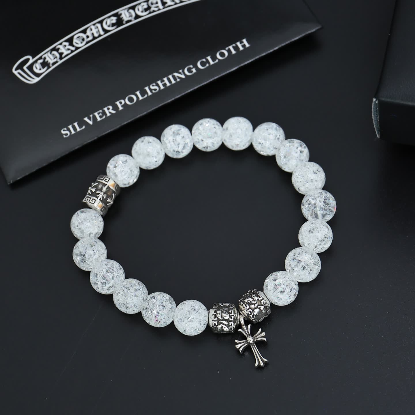 Chrome Hearts Silver Beaded Bracelets